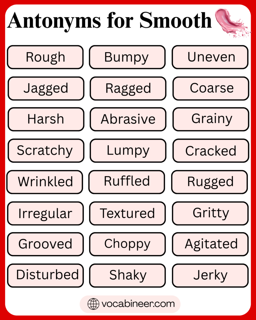 30 Antonyms for Smooth with Meanings in English