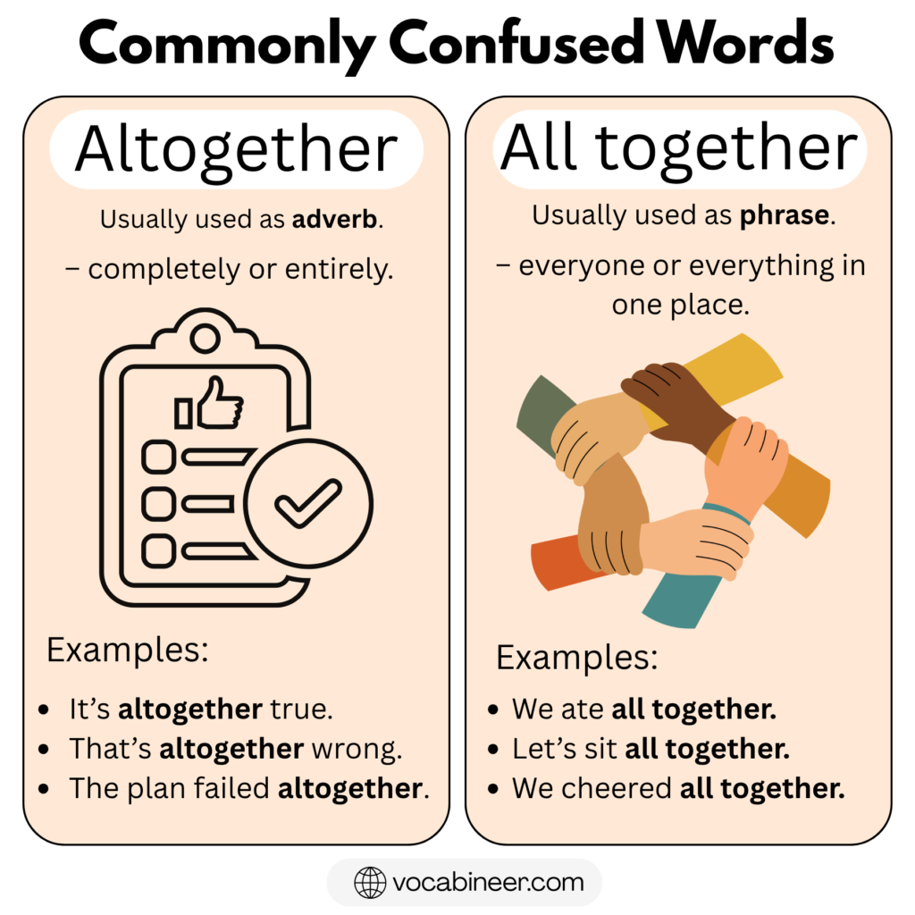 Altogether vs All Together: What’s the Difference in English