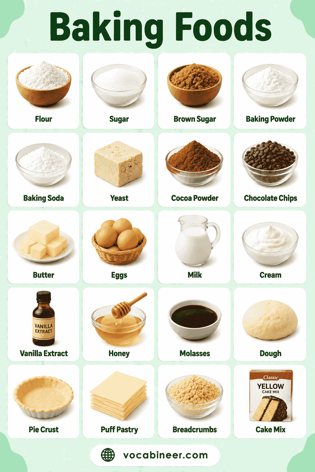 Baked Foods List: Bread, Cakes, Pastries, and Pies