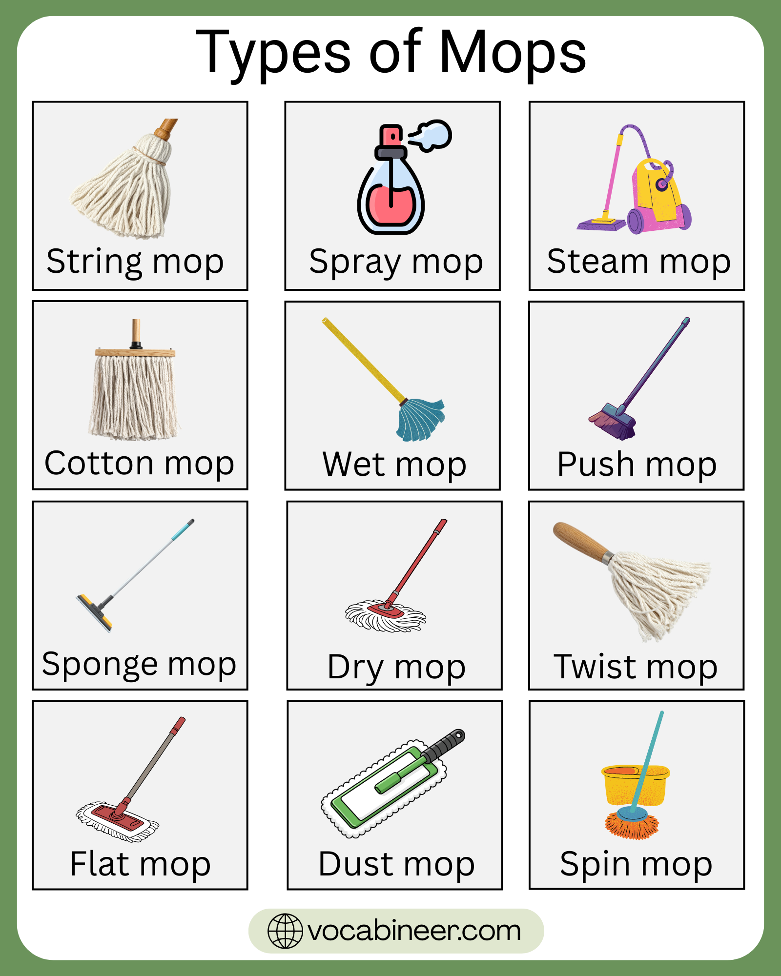 40+ Different Types of Mops With Names and Pictures