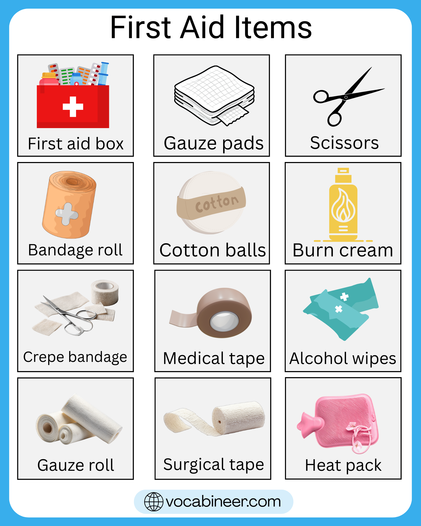 50+ First Aid Kit Items Names and Uses With Pictures