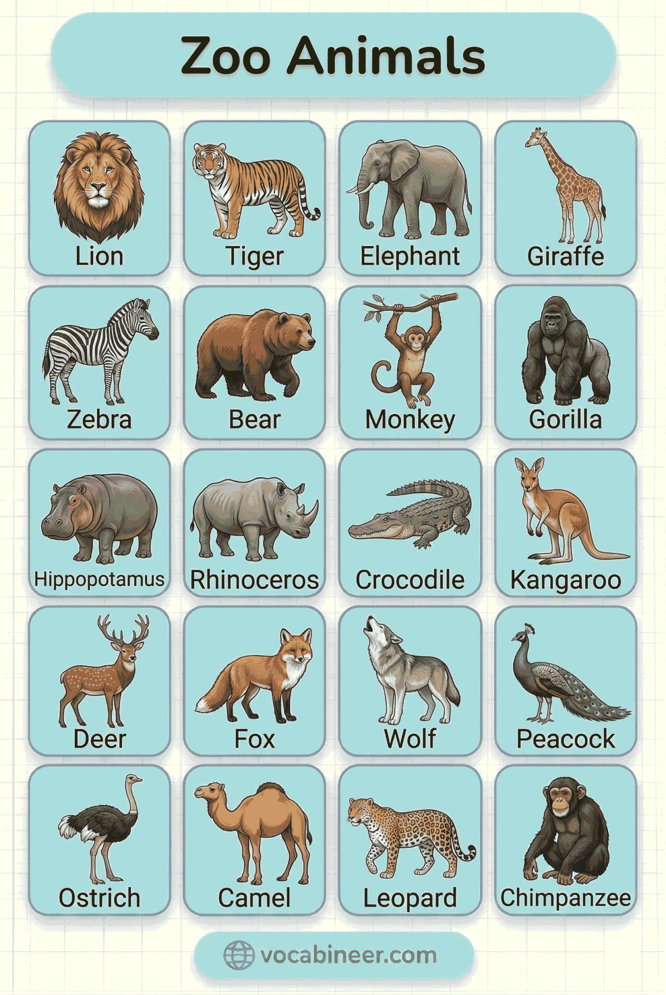 50 Zoo Animals Names In English With Pictures 50-zoo-animals-names-in-english-with-pictures