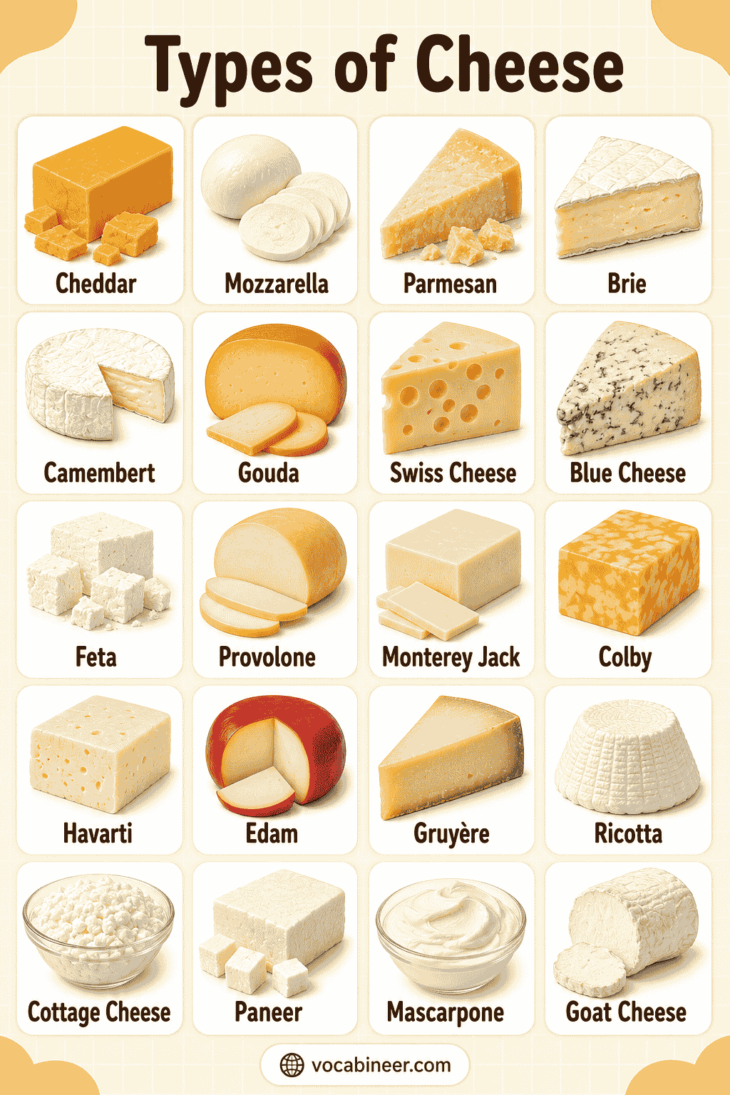 Common Types of Cheese and their Uses