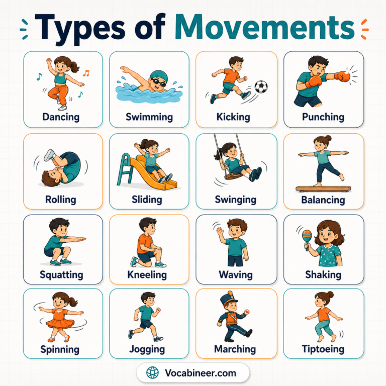 Types of Body Movements: 20 Movement Names with Pictures