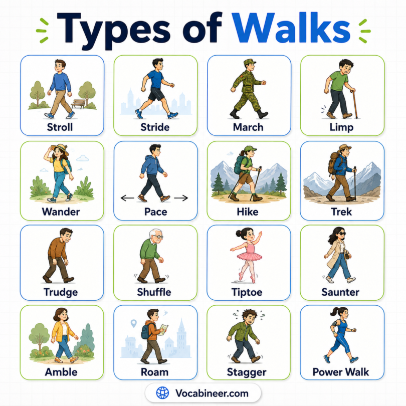 Types of Walks: 25 Walk Names with Pictures