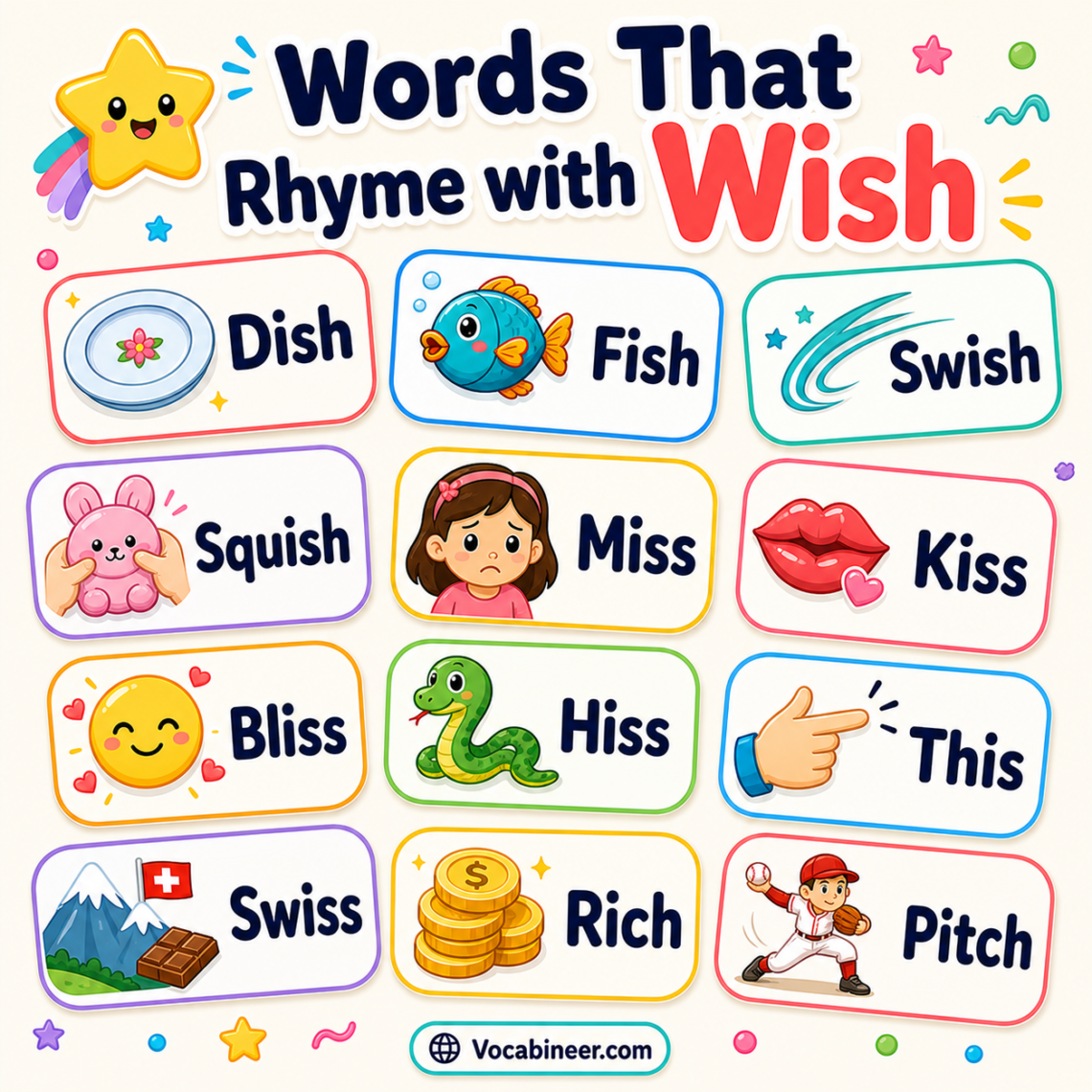 360 Magical Words That Rhyme with Wish in English