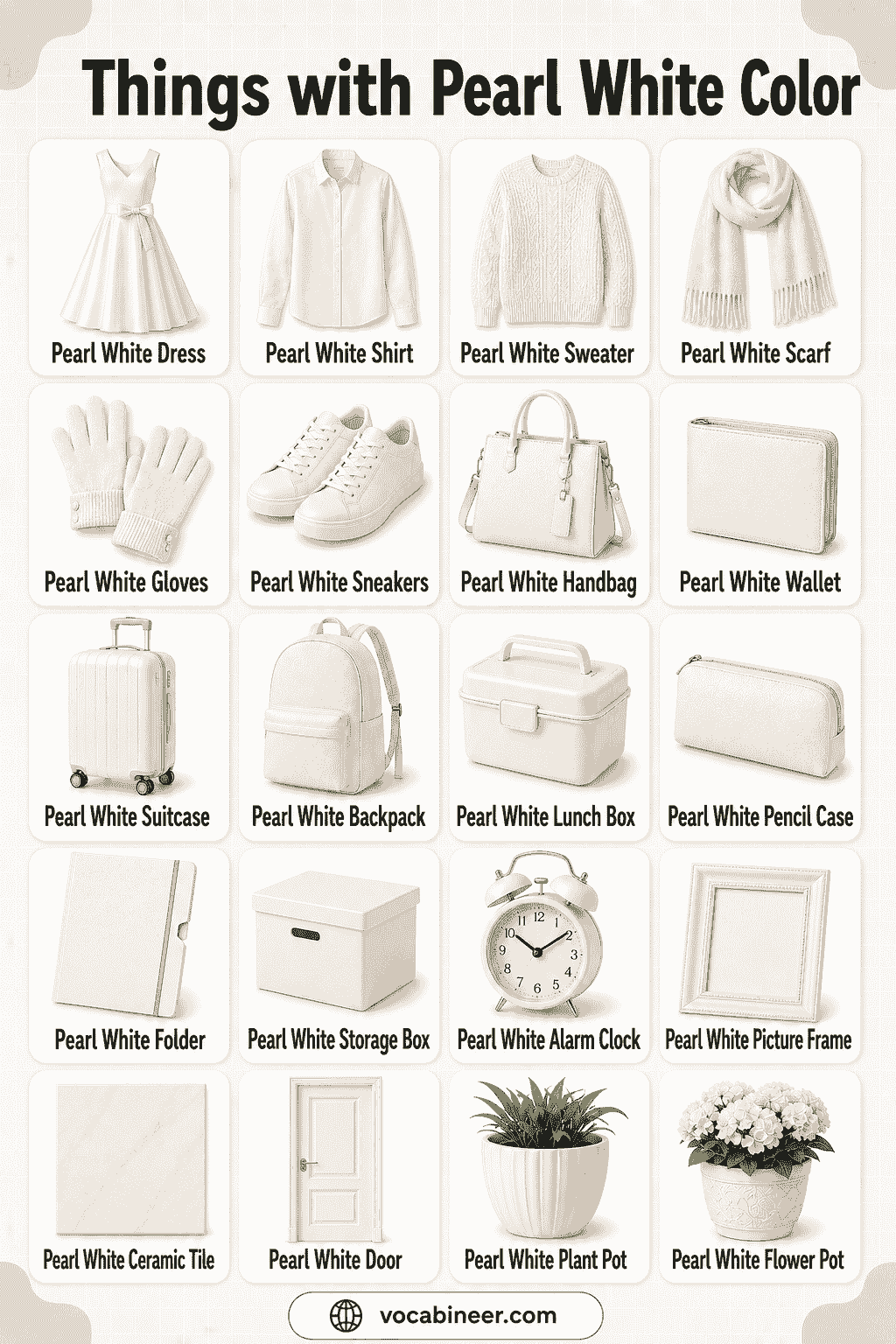 100+ Common Pearl White Things Names with Pictures