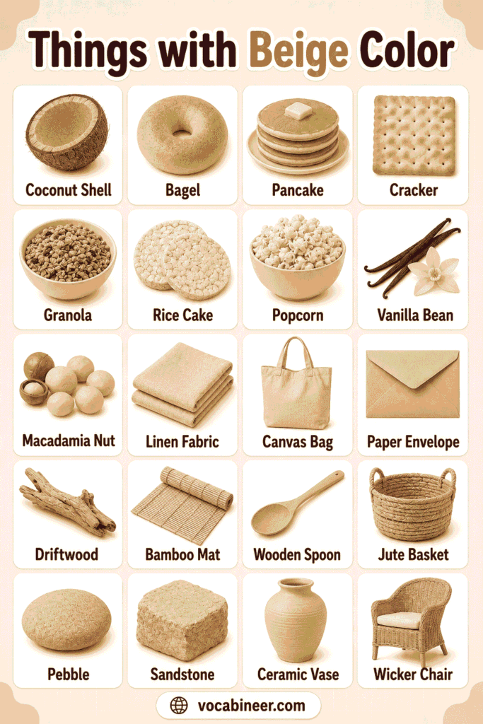100+ Things with Beige Color with Names and Pictures