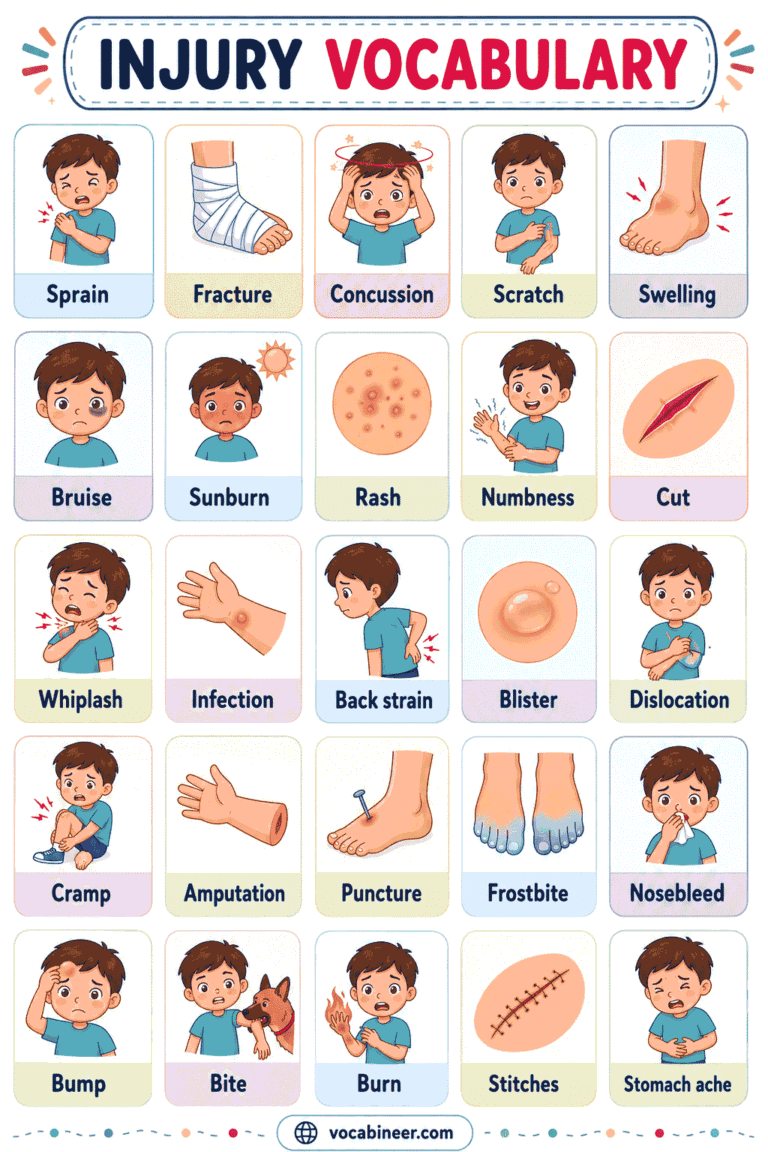 Types Of Injuries 100 Types of Injuries in English with Pictures and Meanings