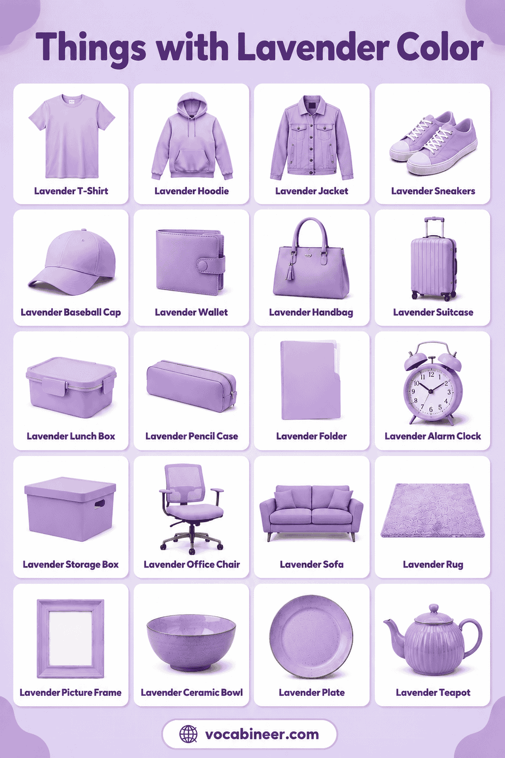 192 Lavender Color Things List with Pictures and Meanings