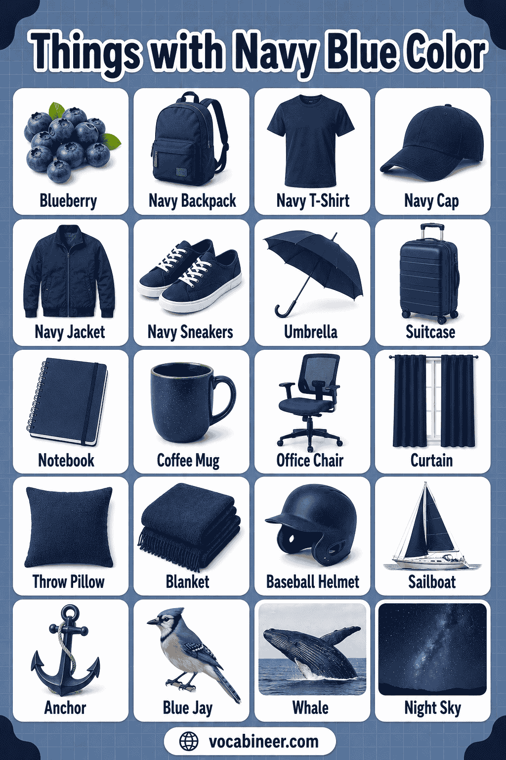 200+ Classic Things with Navy Blue Color with Pictures