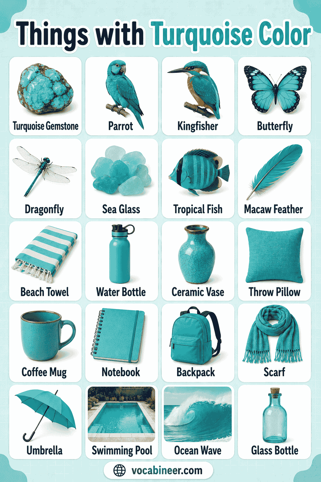 210 Beautiful Things with Turquoise Color with Pictures