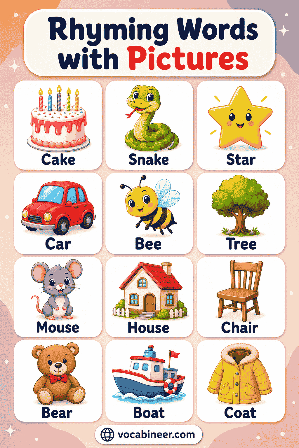 300+ Rhyming Words with Pictures for Kids