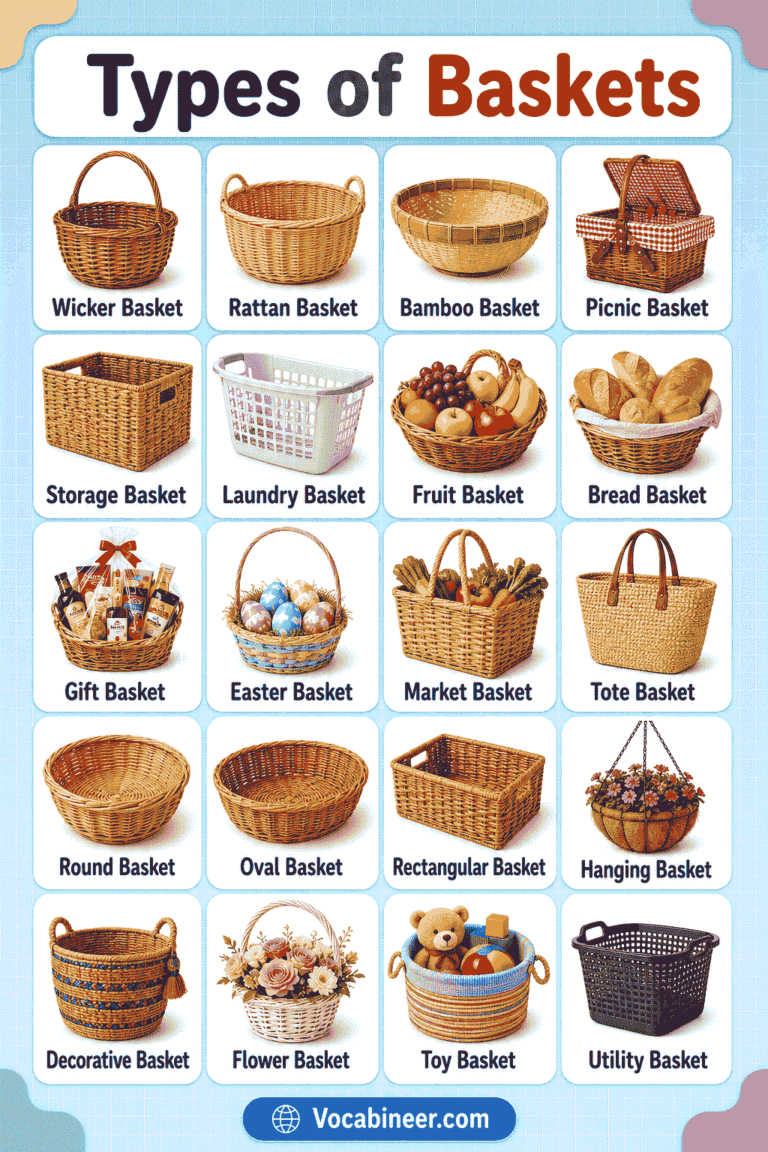 40+ Types of Baskets with Names, Uses, and Pictures