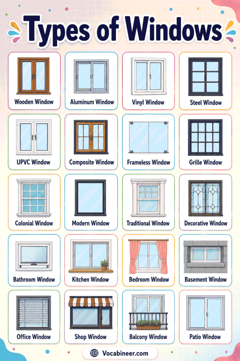 100+ Types of Windows With Names and Pictures