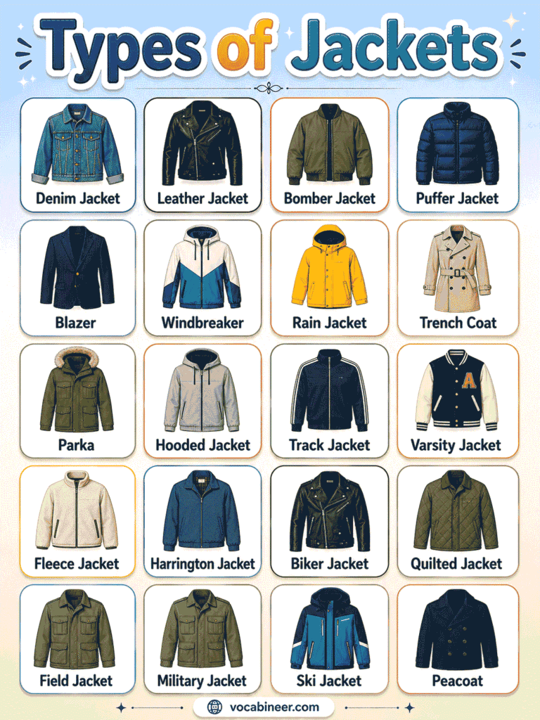 Jacket Types List 60+ Types of Jackets in English with Pictures