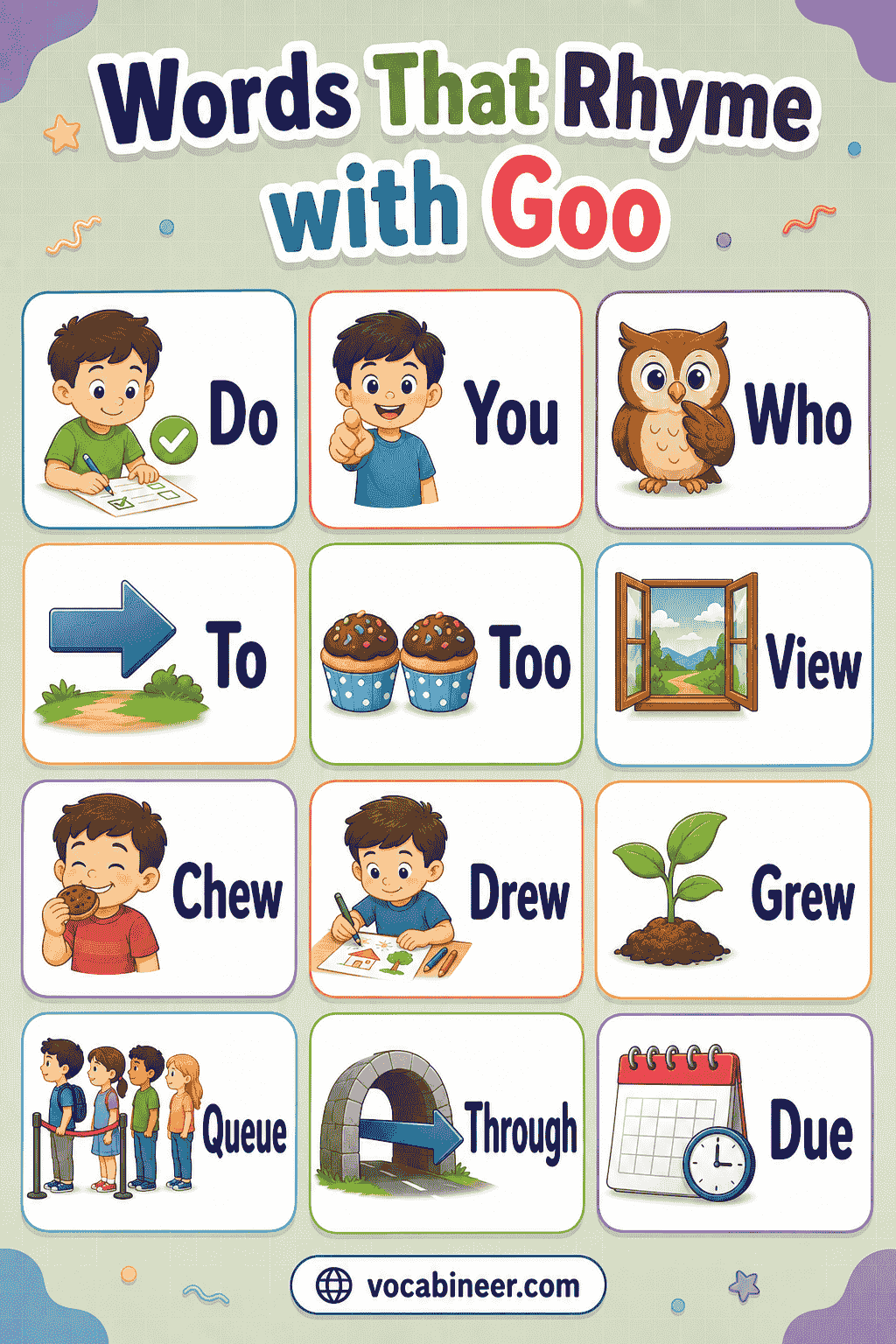 Best Words That Rhyme with Goo in English