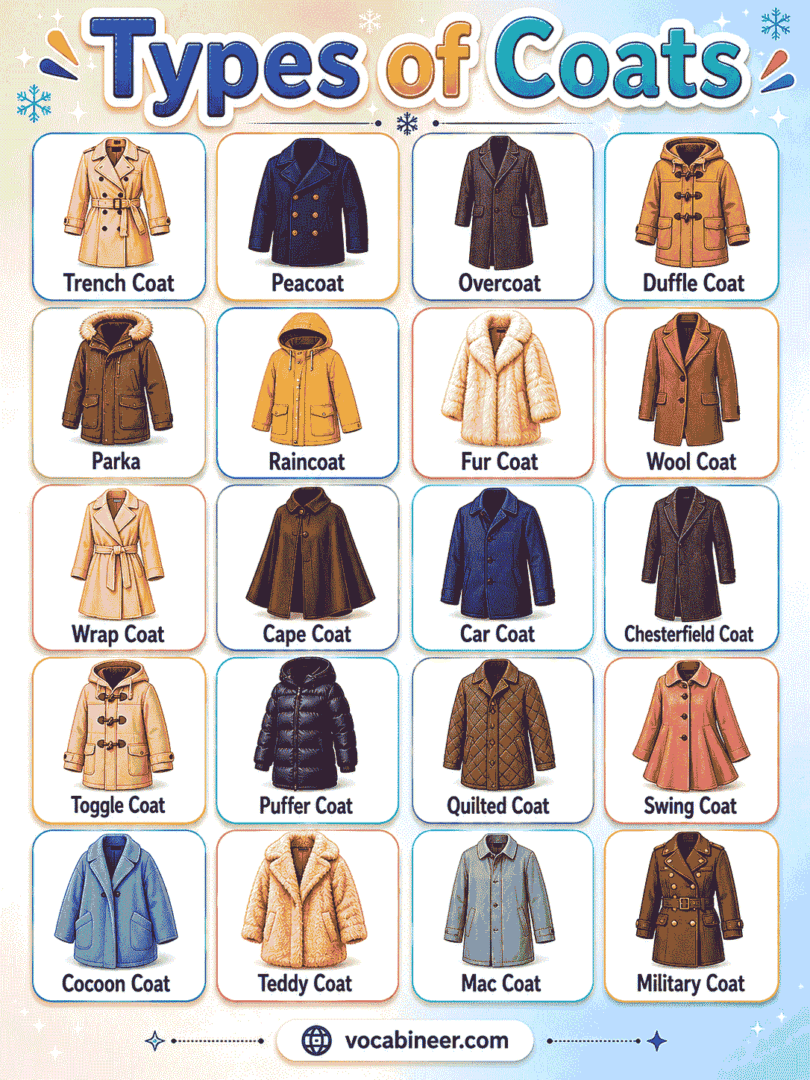 70+ Types of Coats in English with Pictures