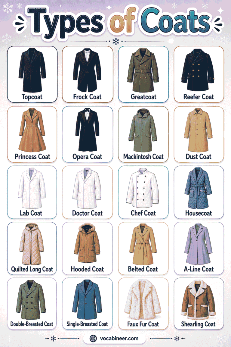 70+ Types of Coats in English with Pictures