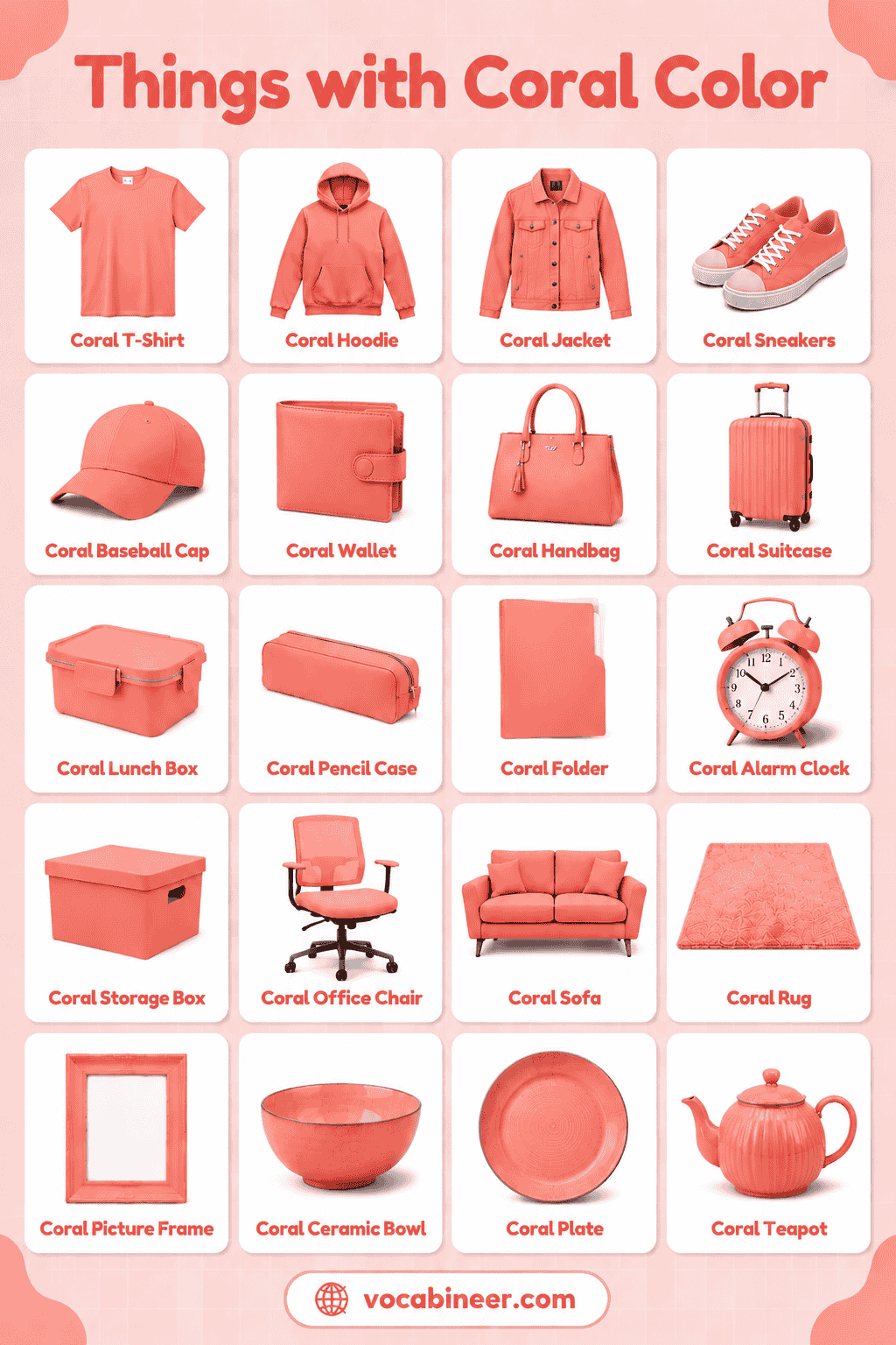 Common Coral-Colored Things with Picture Ideas