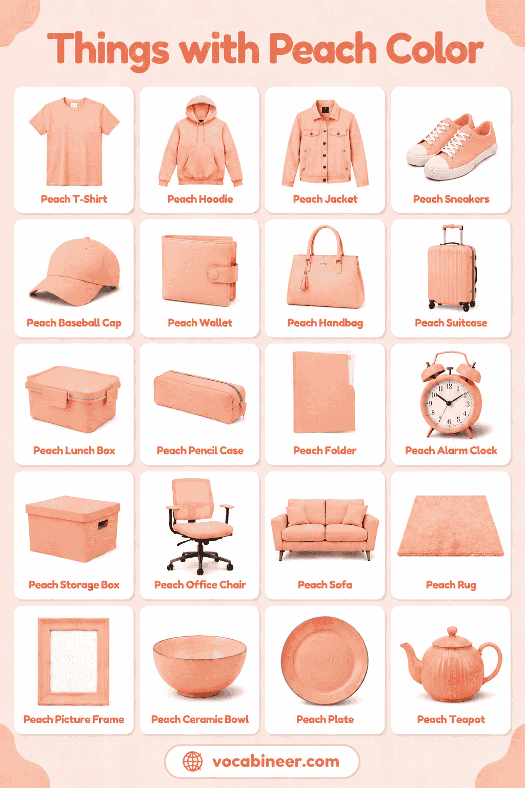 Common Peach-Colored Things with Picture Ideas