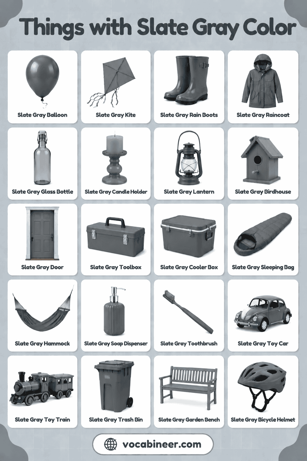 Common Slate Gray Objects with Picture Ideas