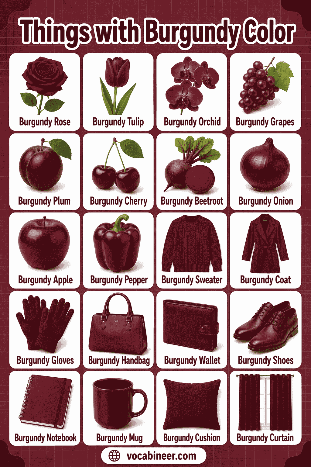 Common Things That Are Burgundy with Pictures