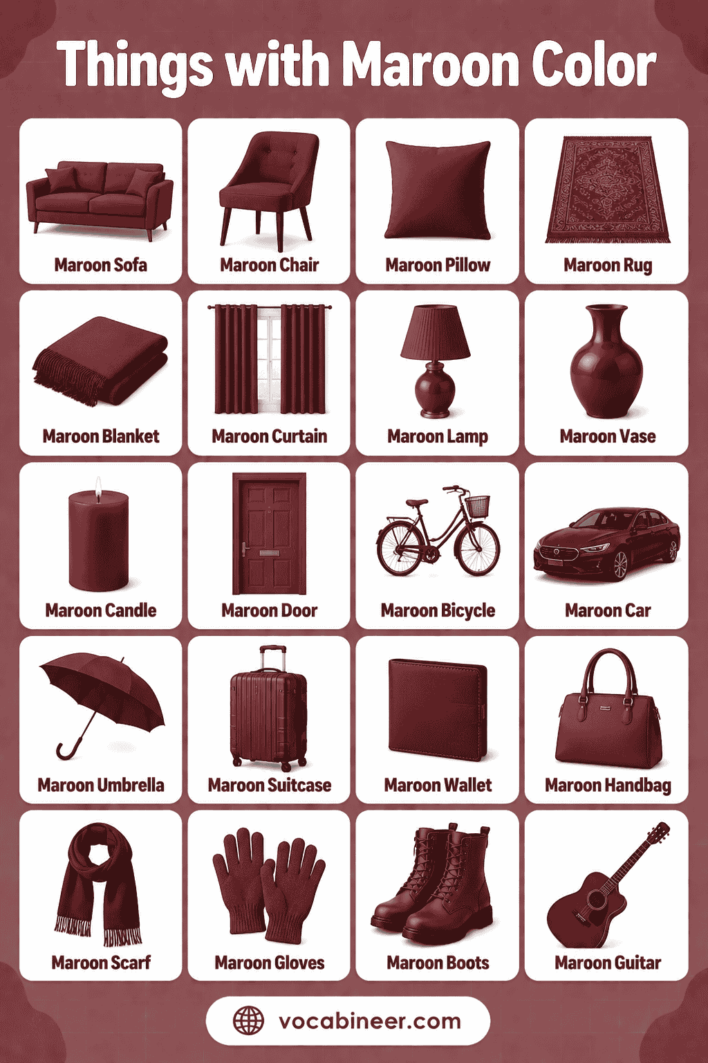 Common Things That Are Maroon with Pictures