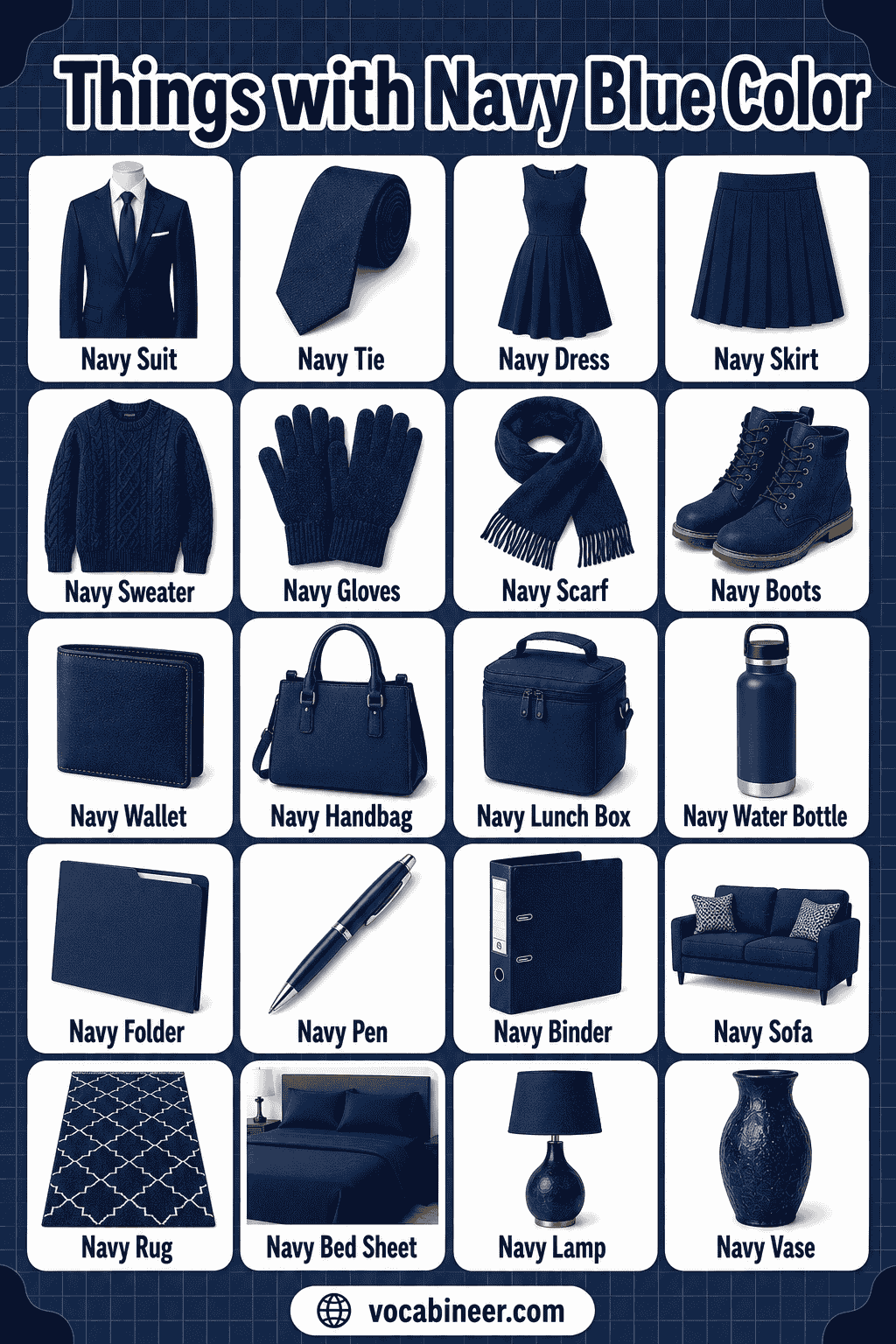 Common Things That Are Navy Blue with Pictures