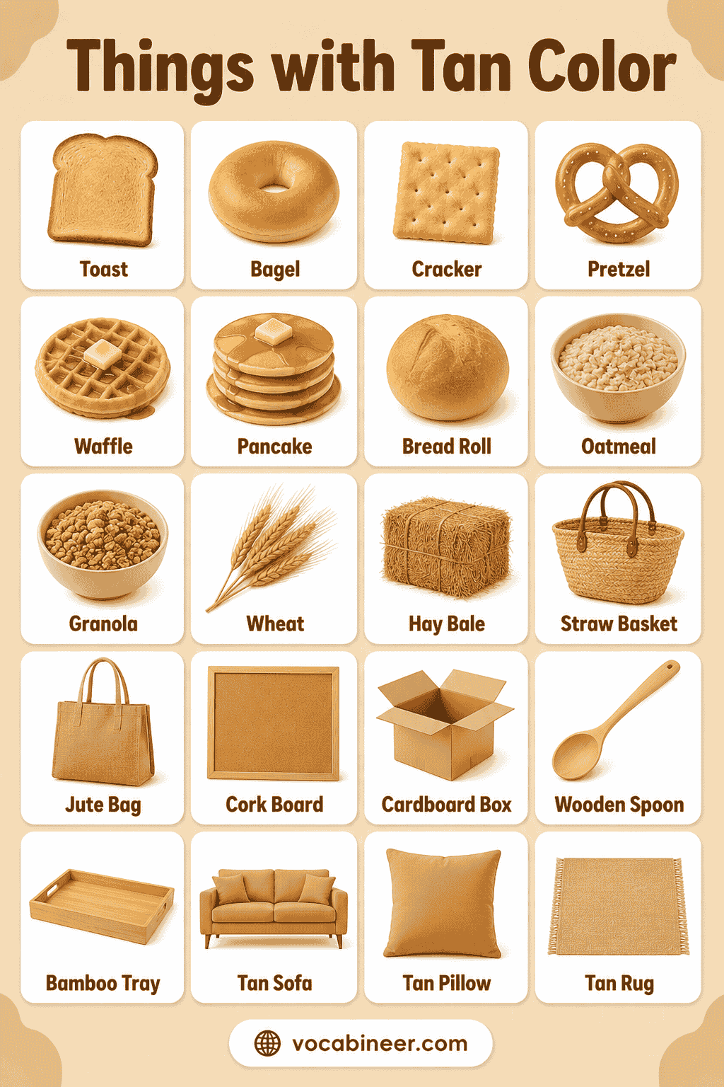 Common Things That Are Tan with Pictures