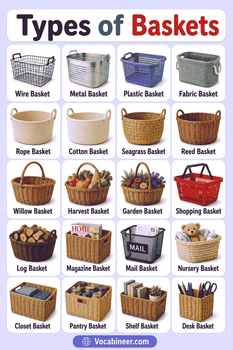 40+ Types of Baskets with Names, Uses, and Pictures