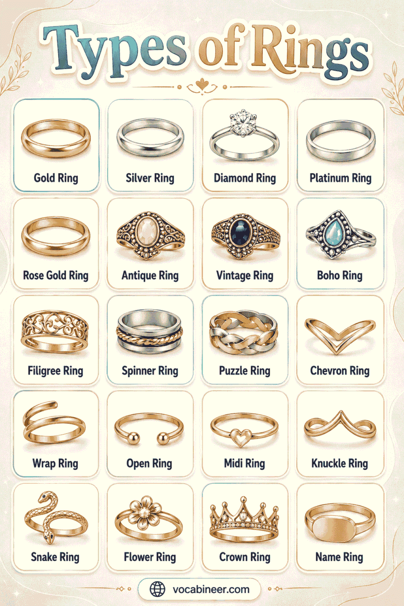 Common Metal For Rings 50+ Types of Rings with Names and Pictures - Complete Guide