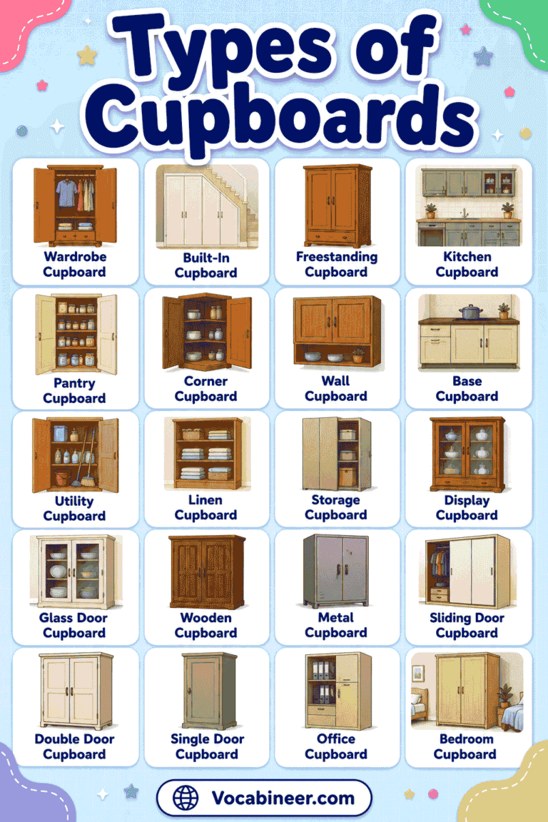 50+ Common Types of Cupboards and their Uses with Pictures