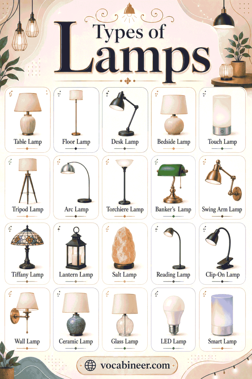 Different Types of Lamps with Uses and Pictures