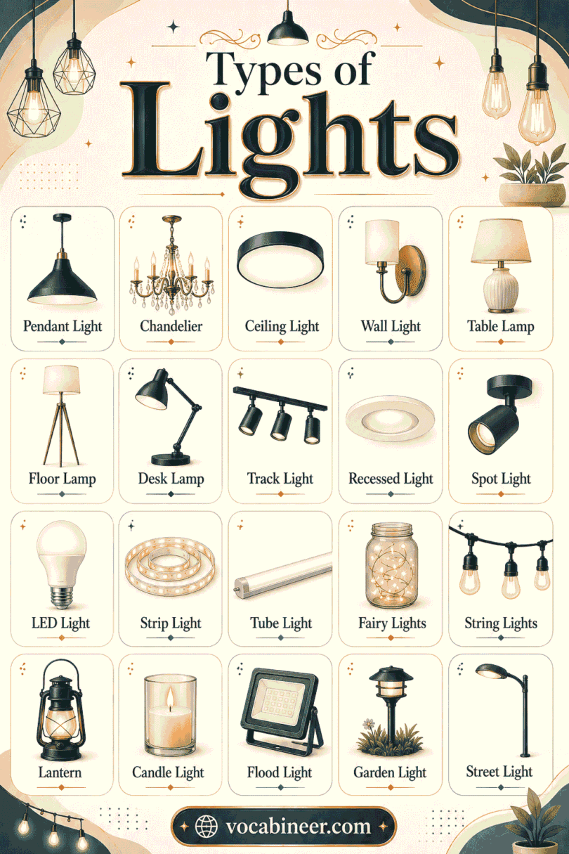 Different Types of Lights with Uses and Pictures Explained