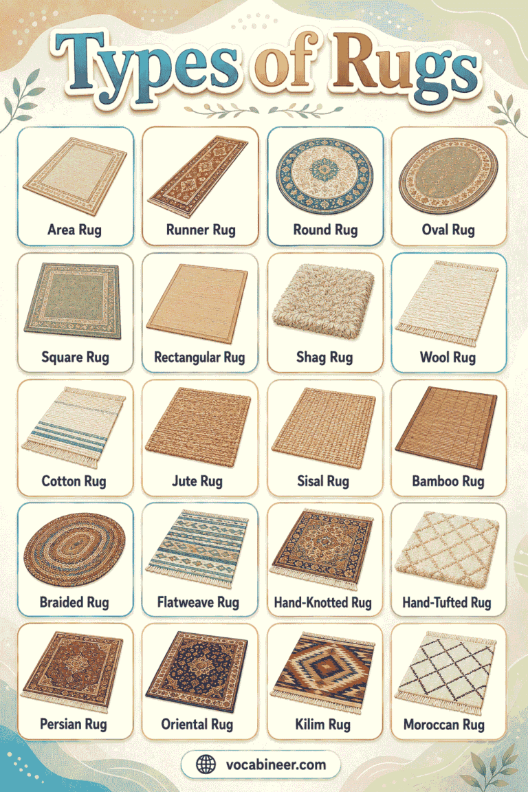 Different Types of Rugs with Names and Pictures