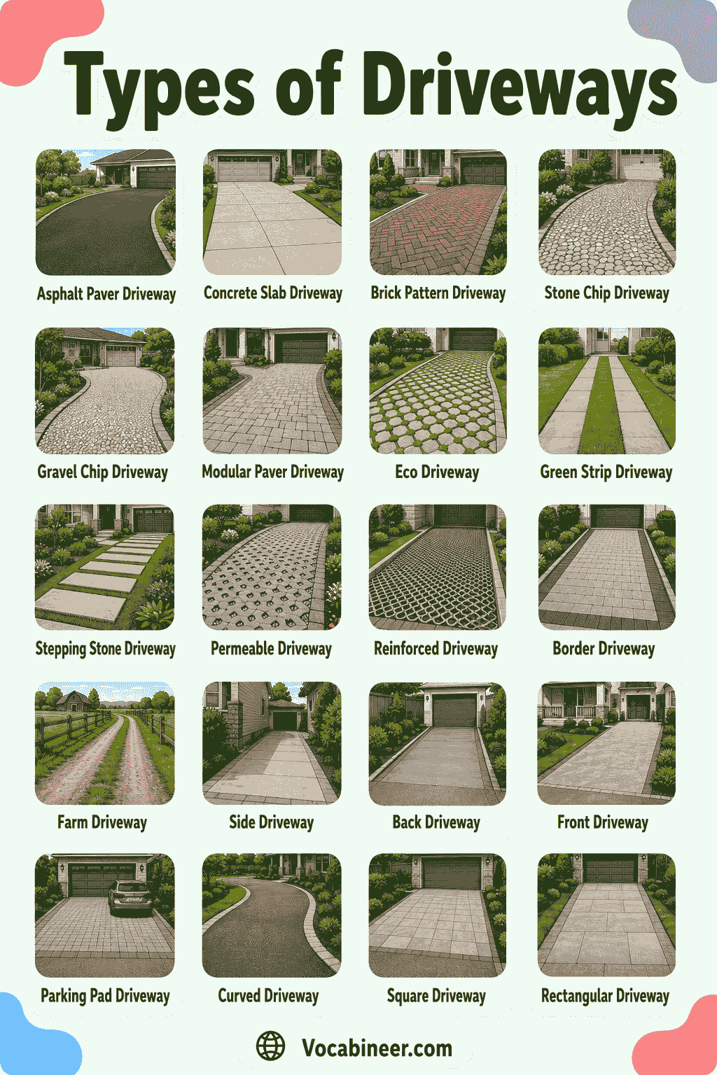 Driveway Types with Meanings and Pictures