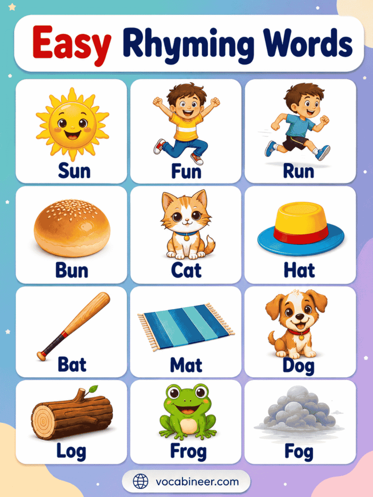 Easy Rhyming Words for Kids With Examples