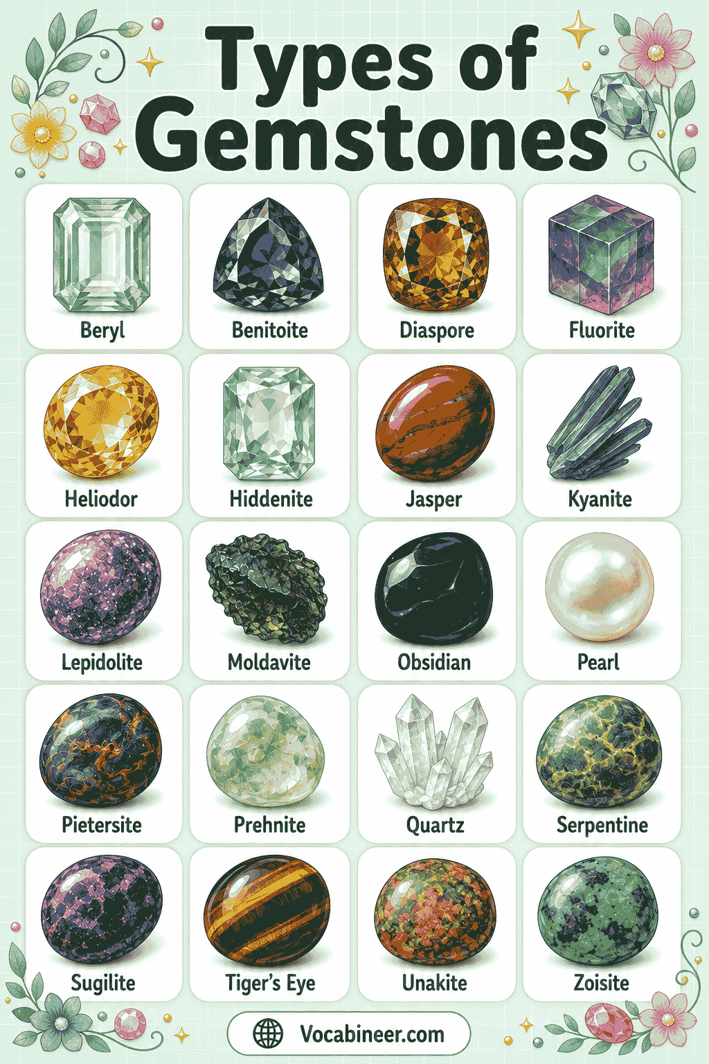 Gemstone Chart with Pictures
