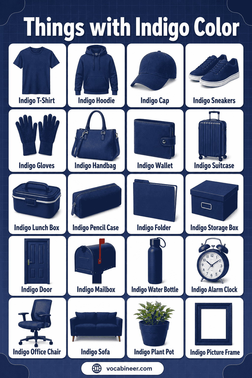Indigo Things List with Pictures and Meanings