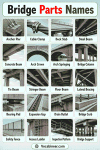 Parts of a Bridge with Names and Pictures