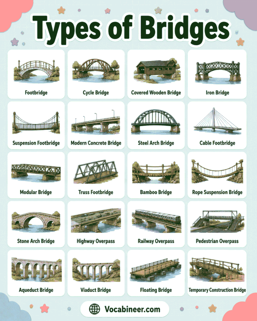 40+ Types of Bridges with Names, Uses, and Pictures