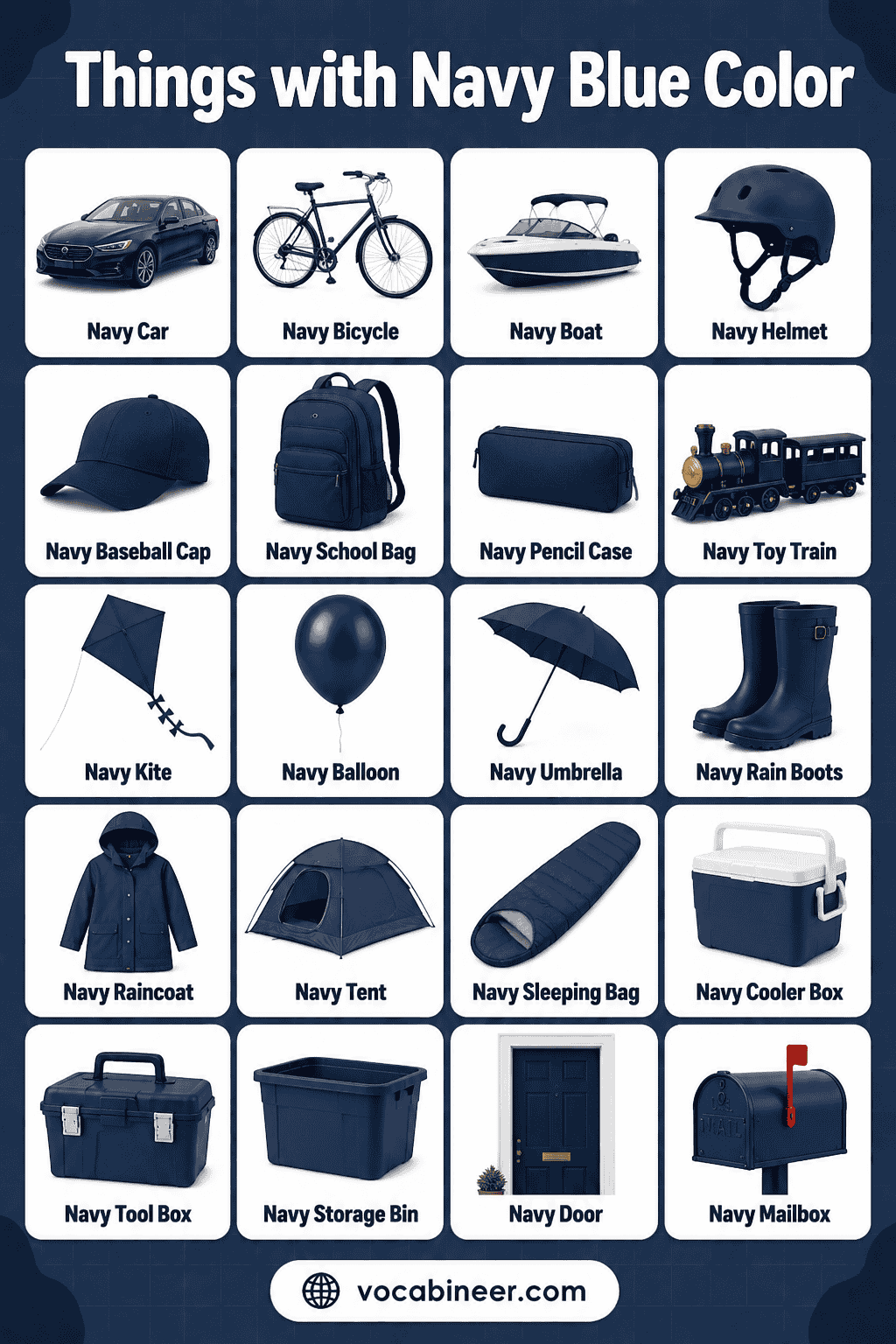 Navy Blue Things List of Navy Blue Color Objects