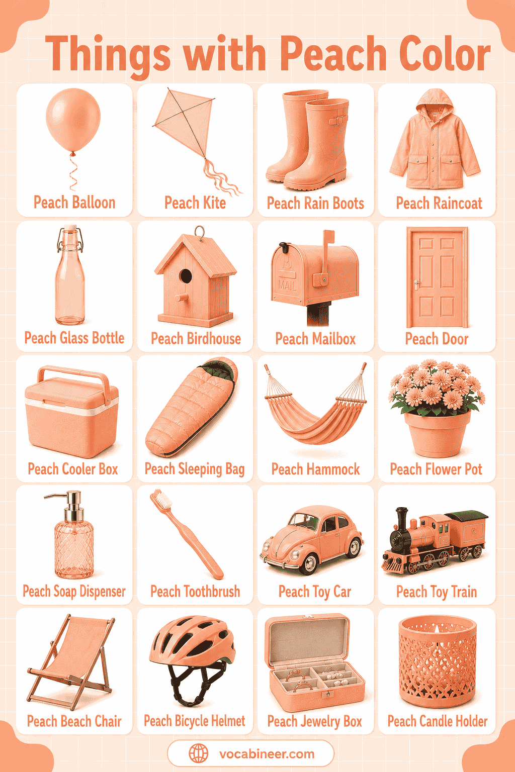 Things That Are Peach Fruit, Flowers, and Objects