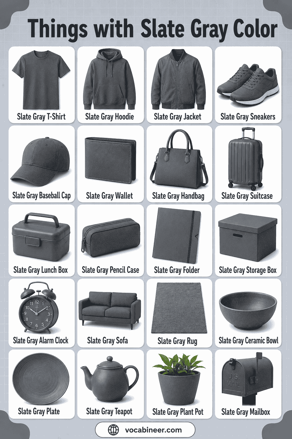 Things That Are Slate Gray Stone, Clouds, and Items