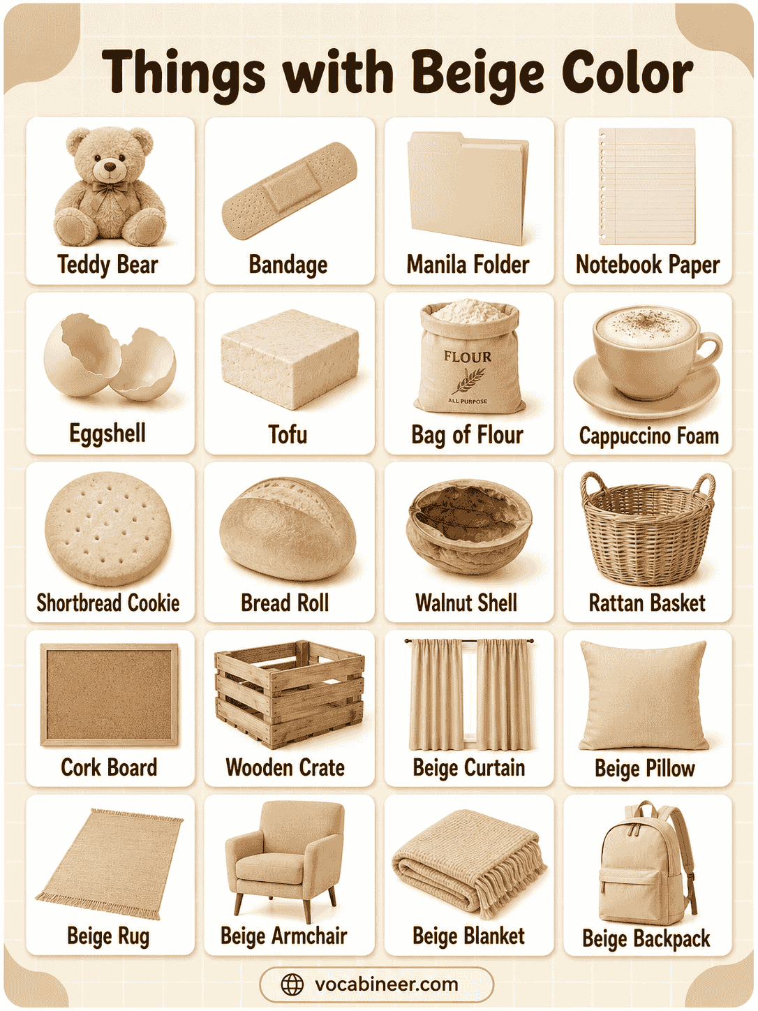 Beige Things: List of Beige Color Objects