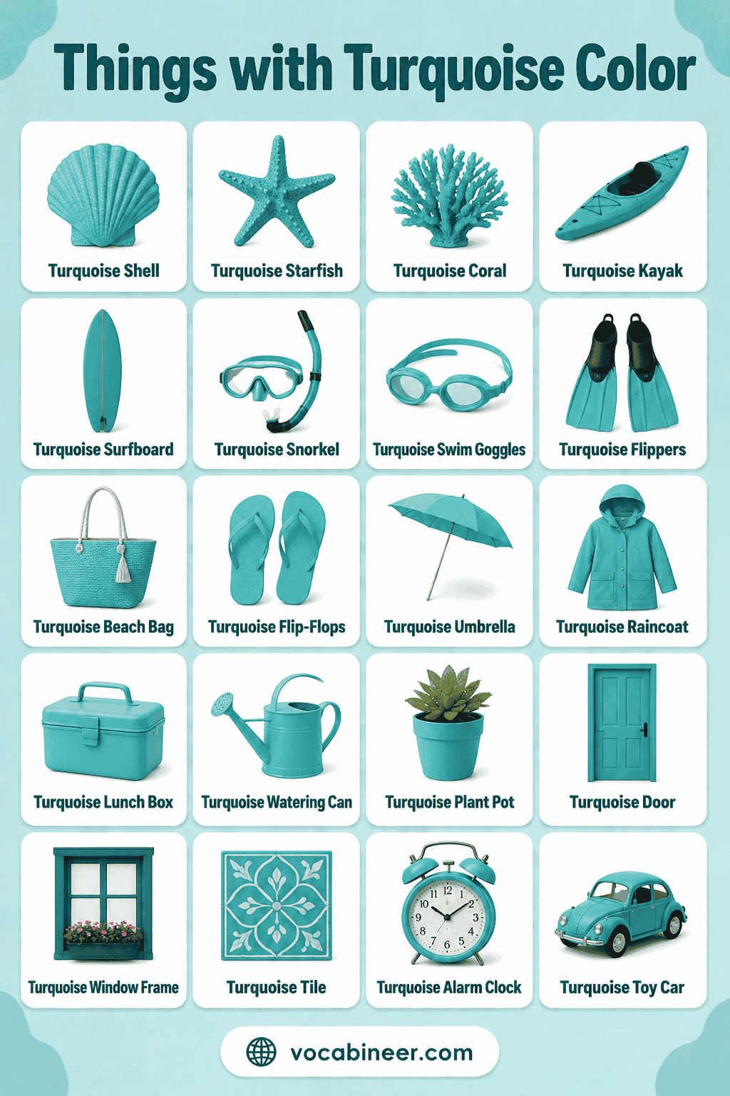Turquoise Things List of Turquoise Color Objects