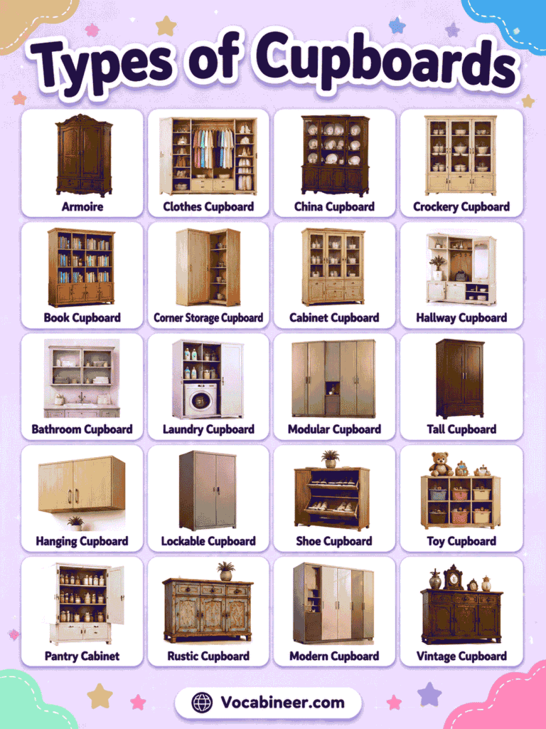 50+ Common Types of Cupboards and their Uses with Pictures