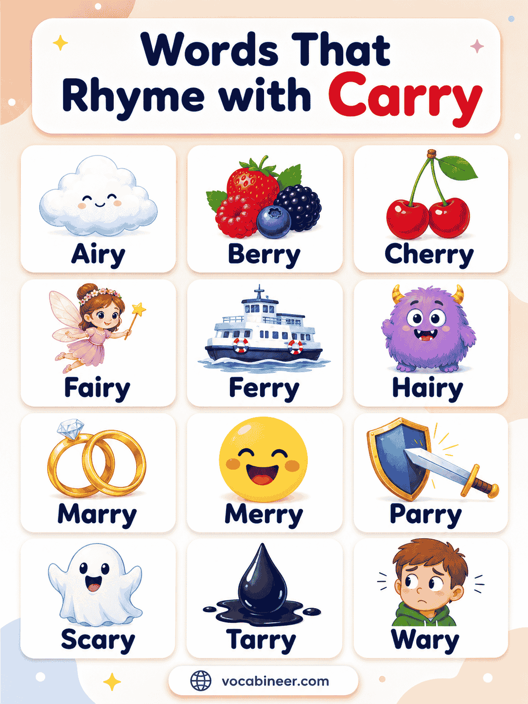 Words That Rhyme With Carry with Examples in English