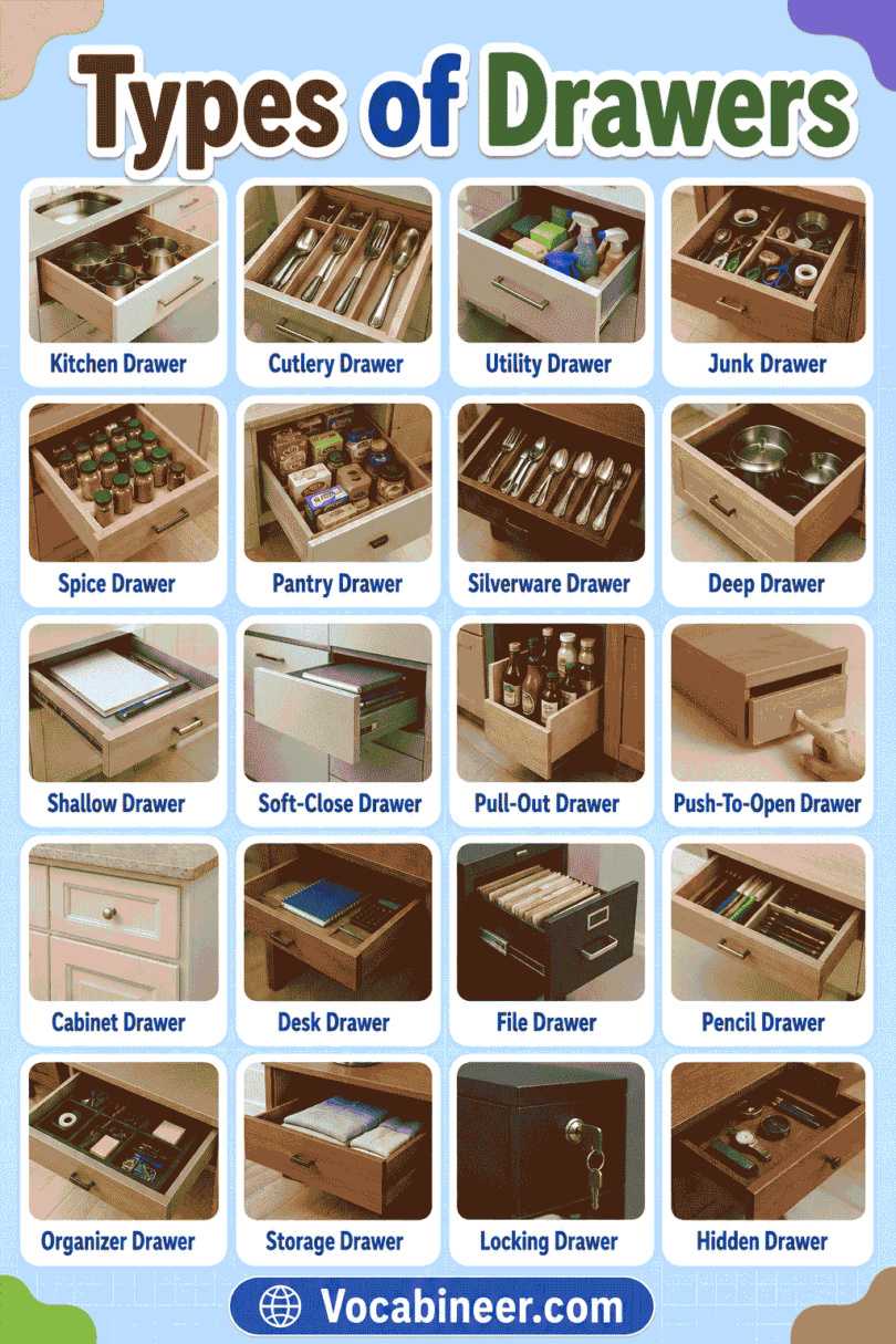 100+ Different Types of Drawers with Names and Pictures
